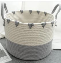 Cotton Rope Storage Basket, Woven Basket with Handles